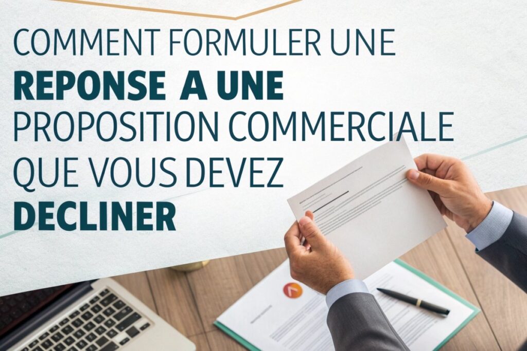 Comment formuler une réponse à une proposition commerciale que vous devez décliner